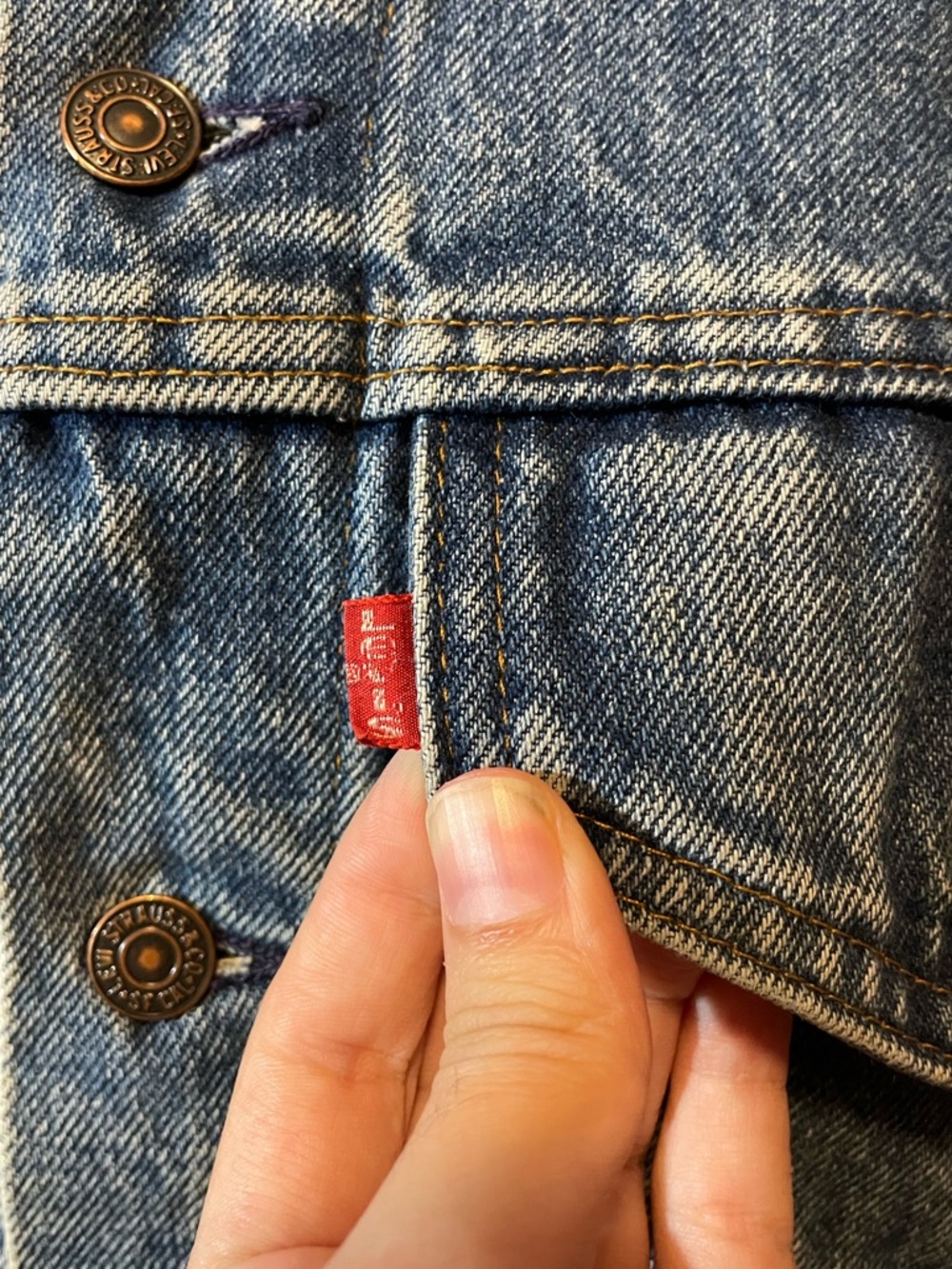 Levi’s Men’s Vintage 80’s 70506- 0216 Type 3 Denim Blue Jean Sunfaded Jacket - Picture 4 of 9